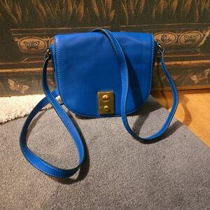 Blue Leather Crossbody Bag